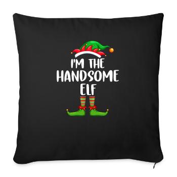 Je suis le beau elfe chemise assortie famille - Housse de coussin décorative 45 x 45 cm - noir - Devant