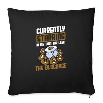 Drôle '0 jours depuis que j’ai fait caca pour la dernière fois - Housse de coussin décorative 45 x 45 cm - noir - Devant