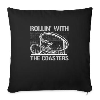 Roller Coaster Track Roller Coaster Lovers Völker - Sofa pillowcase 17,3'' x 17,3'' (45 x 45 cm) - black - Front