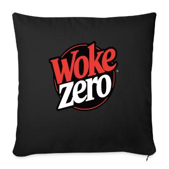 WOKE ZERO Design anti-wroke ironique - Housse de coussin décorative 45 x 45 cm - noir - Devant