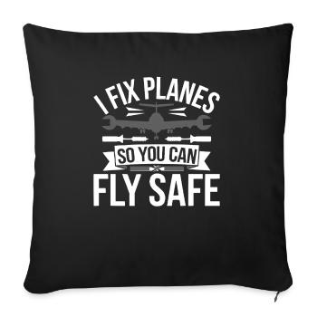 Aircraft Technician Avionics Maintenance Airport - Sofa pillowcase 17,3'' x 17,3'' (45 x 45 cm) - black - Front