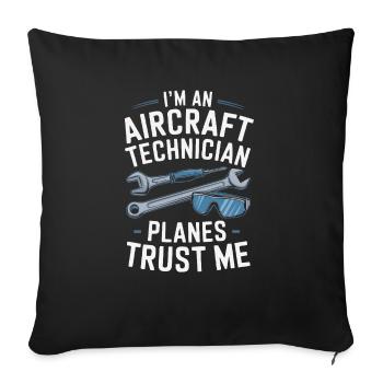 Aircraft Technician Avionics Maintenance Airport - Sofa pillowcase 17,3'' x 17,3'' (45 x 45 cm) - black - Front