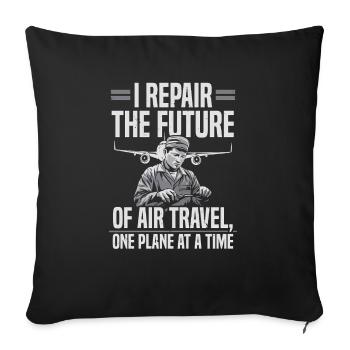 Aircraft Technician Avionics Maintenance Airport - Sofa pillowcase 17,3'' x 17,3'' (45 x 45 cm) - black - Front