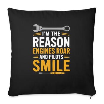 Aircraft Technician Avionics Maintenance Airport - Sofa pillowcase 17,3'' x 17,3'' (45 x 45 cm) - black - Front