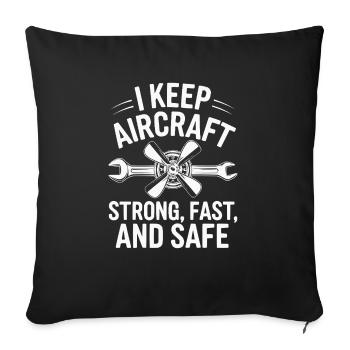 Aircraft Technician Avionics Maintenance Airport - Sofa pillowcase 17,3'' x 17,3'' (45 x 45 cm) - black - Front