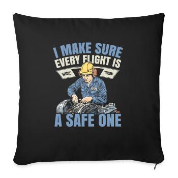 Aircraft Technician Avionics Maintenance Airport - Sofa pillowcase 17,3'' x 17,3'' (45 x 45 cm) - black - Front