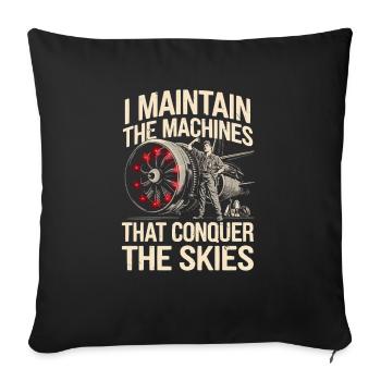 Aircraft Technician Avionics Maintenance Airport - Sofa pillowcase 17,3'' x 17,3'' (45 x 45 cm) - black - Front
