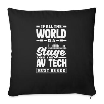 Funny Audiovisual Technician AV Tec - Sofa pillowcase 17,3'' x 17,3'' (45 x 45 cm) - black - Front