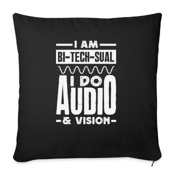Funny Audiovisual Technician AV Tec - Sofa pillowcase 17,3'' x 17,3'' (45 x 45 cm) - black - Front