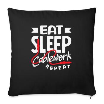 Funny Audiovisual Technician AV Tec - Sofa pillowcase 17,3'' x 17,3'' (45 x 45 cm) - black - Front