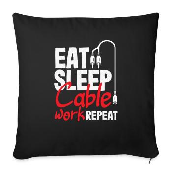 Funny Audiovisual Technician AV Tec - Sofa pillowcase 17,3'' x 17,3'' (45 x 45 cm) - black - Front