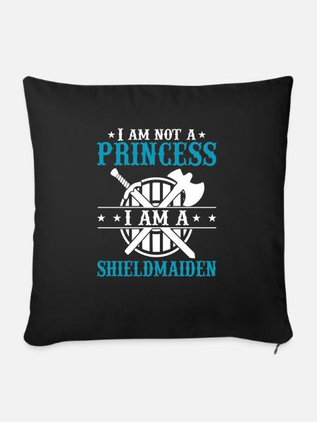 Shieldmaiden Lagertha Germanische Kriegerin - Sofakissenbezug 45 x 45 cm - Schwarz