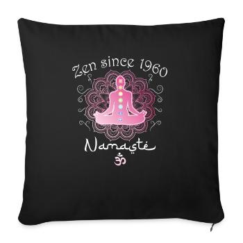 Zen depuis 1960 - Namaste Mindfulness 65ème anniversaire - Housse de coussin décorative 45 x 45 cm - noir - Devant