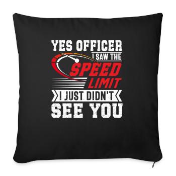 Drôle de limite de vitesse voiture conducteur design - Housse de coussin décorative 45 x 45 cm - noir - Devant