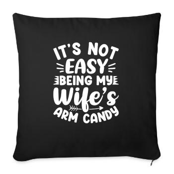 Humorous Arm Candy Saying Motif - Sofa pillowcase 17,3'' x 17,3'' (45 x 45 cm) - black - Front