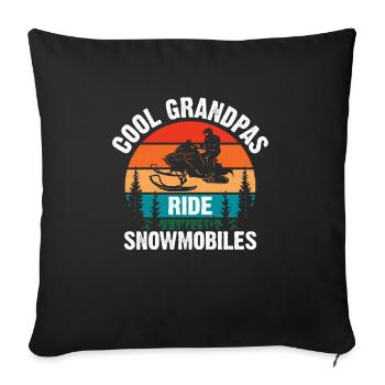 Snowmobile Dad Grandpa - Cool Grandpa Ride Snowmobile - Sofa pillowcase 17,3'' x 17,3'' (45 x 45 cm) - black - Front