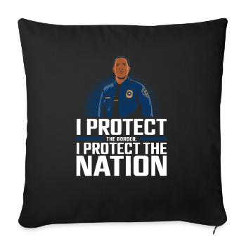 Emplois d’agent des douanes et de la protection des frontières dans les aéroports - Housse de coussin décorative 45 x 45 cm - noir - Devant
