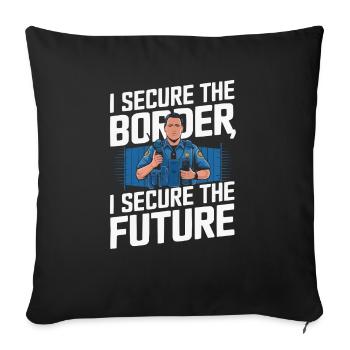 Emplois d’agent des douanes et de la protection des frontières dans les aéroports - Housse de coussin décorative 45 x 45 cm - noir - Devant