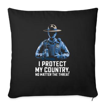 Emplois d’agent des douanes et de la protection des frontières dans les aéroports - Housse de coussin décorative 45 x 45 cm - noir - Devant