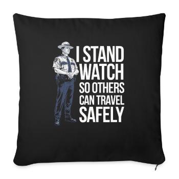 Emplois d’agent des douanes et de la protection des frontières dans les aéroports - Housse de coussin décorative 45 x 45 cm - noir - Devant