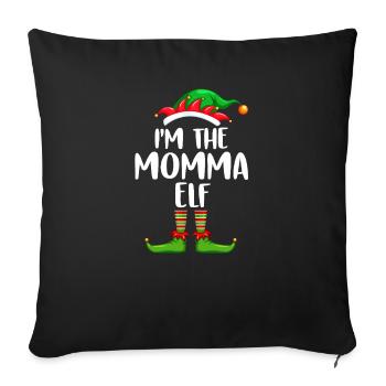 I'm The Momma Elf Shirt Matching Family Christmas - Sofakissenbezug 45 x 45 cm - Schwarz - Vorne