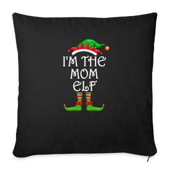 I'm The Mom Elf Shirt Matching Family Christmas - Sofa pillowcase 17,3'' x 17,3'' (45 x 45 cm) - black - Front