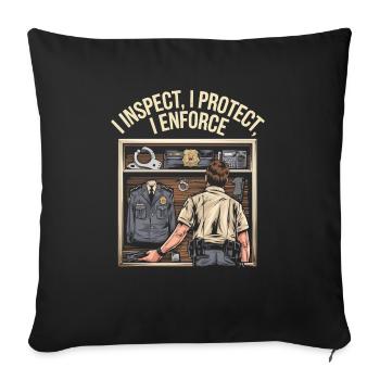 Emplois d’agent des douanes et de la protection des frontières dans les aéroports - Housse de coussin décorative 45 x 45 cm - noir - Devant