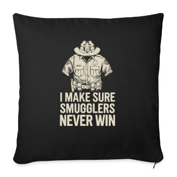 Emplois d’agent des douanes et de la protection des frontières dans les aéroports - Housse de coussin décorative 45 x 45 cm - noir - Devant