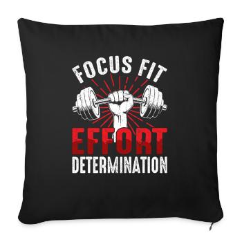 Concentration et détermination Forme physique Motivation - Housse de coussin décorative 45 x 45 cm - noir - Devant