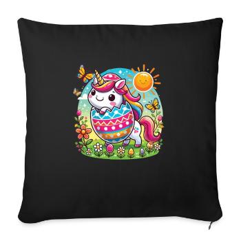Easter Happy Easter Easter Bunny Easter Egg Spring - Sofa pillowcase 17,3'' x 17,3'' (45 x 45 cm) - black - Front