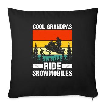 Motoneige papa grand-père - Cool Grandpa Ride Motoneige - Housse de coussin décorative 45 x 45 cm - noir - Devant