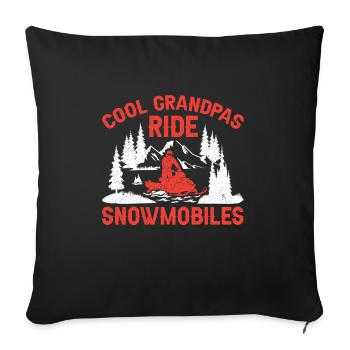 Snowmobile Dad Grandpa - Cool Grandpa Ride Snowmobile - Sofa pillowcase 17,3'' x 17,3'' (45 x 45 cm) - black - Front