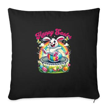 Easter Happy Easter Easter Bunny Easter Egg Spring - Sofa pillowcase 17,3'' x 17,3'' (45 x 45 cm) - black - Front