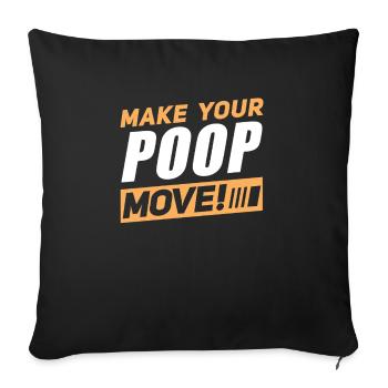 Funny Cooped Me Bathroom Meme - Sofa pillowcase 17,3'' x 17,3'' (45 x 45 cm) - black - Front