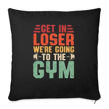 No more excuses to go to the gym - Sofa pillowcase 17,3'' x 17,3'' (45 x 45 cm) - black - Front
