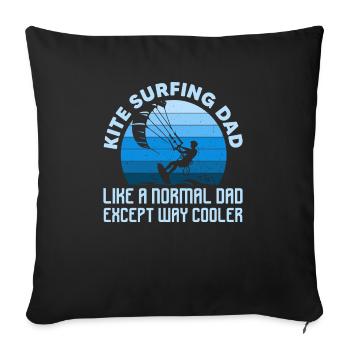 Kite Surfing Dad Like A Normal Dad Except Way - Sofa pillowcase 17,3'' x 17,3'' (45 x 45 cm) - black - Front