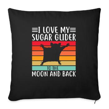 Sugar glider - Sofa pillowcase 17,3'' x 17,3'' (45 x 45 cm) - black - Front