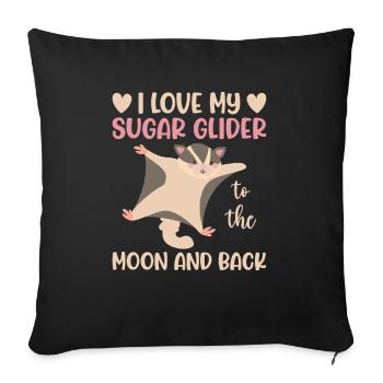 Sugar glider - Sofa pillowcase 17,3'' x 17,3'' (45 x 45 cm) - black - Front