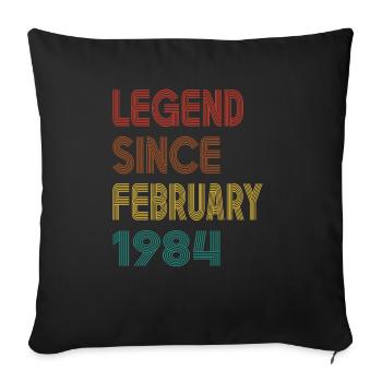 Légende Depuis Février 1984 Hommes Femmes Millésime 1984 - Housse de coussin décorative 45 x 45 cm - noir - Devant
