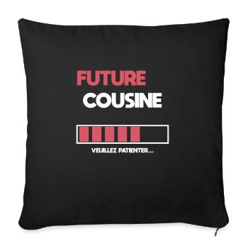 future cousine cadeau cousine - Housse de coussin décorative 45 x 45 cm - noir - Devant