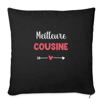 best cousin heart gift cousin - Sofa pillowcase 17,3'' x 17,3'' (45 x 45 cm) - black - Front