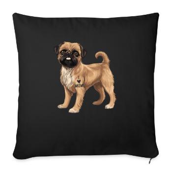 Zu Hause Ist Mein Brüsseler Griffon - Sofakissenbezug 45 x 45 cm - Schwarz - Vorne