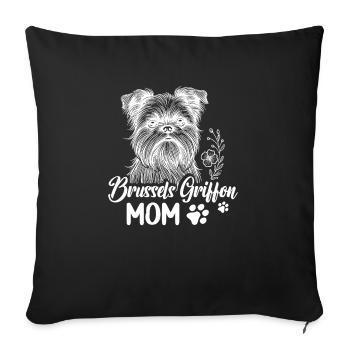 Zu Hause Ist Mein Brüsseler Griffon - Sofakissenbezug 45 x 45 cm - Schwarz - Vorne