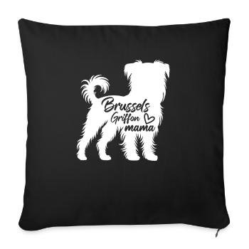 Zu Hause Ist Mein Brüsseler Griffon - Sofakissenbezug 45 x 45 cm - Schwarz - Vorne