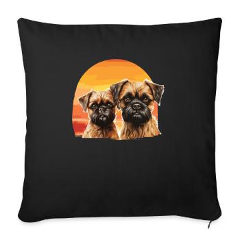 Zu Hause Ist Mein Brüsseler Griffon - Sofakissenbezug 45 x 45 cm - Schwarz - Vorne