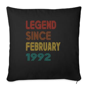 Legend Since February 1992 Men Women Vintage 1992 - Sofa pillowcase 17,3'' x 17,3'' (45 x 45 cm) - black - Front