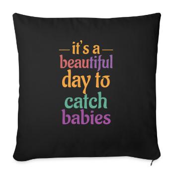 Babies Catching Its Day To Catch Babies Funny - Sofa pillowcase 17,3'' x 17,3'' (45 x 45 cm) - black - Front