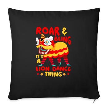 Roar Bling It’s A Lion Dance Thing Chinois Nouveau - Housse de coussin décorative 45 x 45 cm - noir - Devant