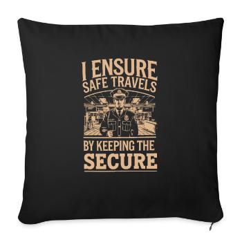 Agent de police aéroportuaire Aviation Carrières Emploi - Housse de coussin décorative 45 x 45 cm - noir - Devant