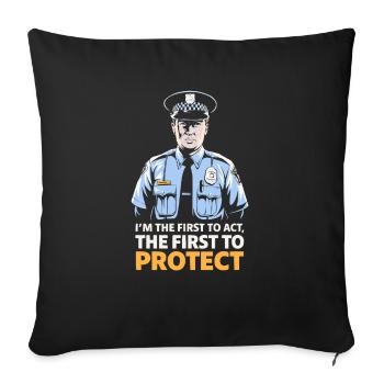 Agent de police aéroportuaire Aviation Carrières Emploi - Housse de coussin décorative 45 x 45 cm - noir - Devant